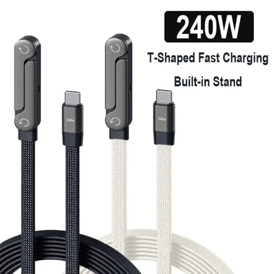 240W Fast Charging Cable With Stand For Gaming Office Travel NZ MARKET CLUB
