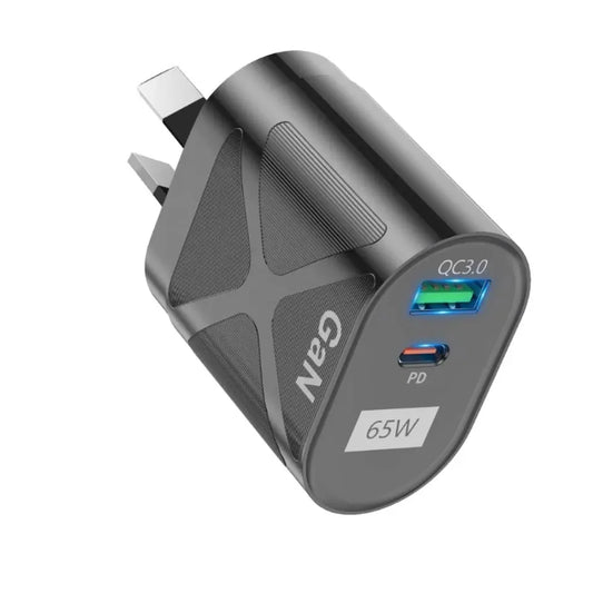 Fast charger 65W GaN 1×USB-A 1×USB-C NZ MARKET CLUB