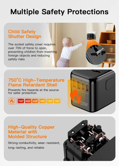 Universal Travel Adapter NZ MARKET CLUB
