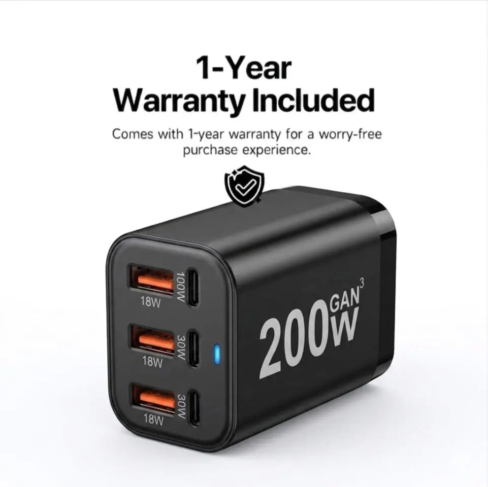 200W Fast Charger, Multi-USB Charging Port NZ MARKET CLUB