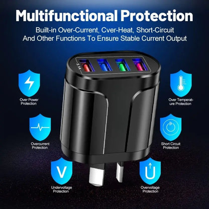 Universal USB Fast Charger Mobile Phone 3.1A Multiple 4 Ports USB Travel Adapter NZ MARKET CLUB