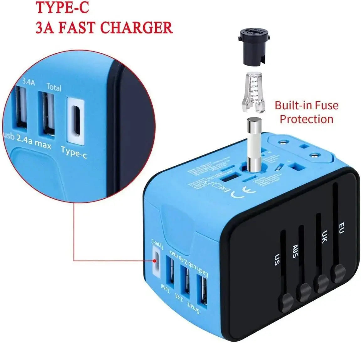 Universal Travel Adapter NZ MARKET CLUB