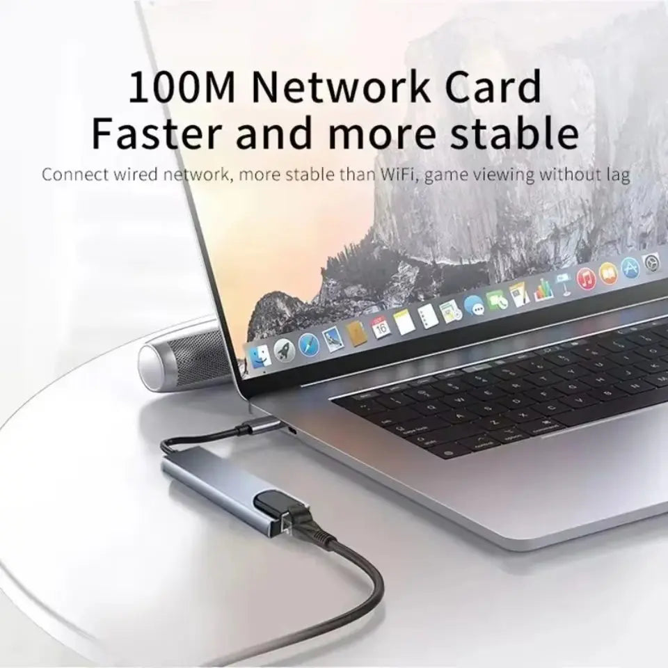 USB c hub 8 in 1 Type c 3.1 to 4k HDTV Adapter NZ MARKET CLUB