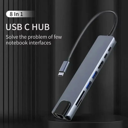 USB c hub 8 in 1 Type c 3.1 to 4k HDTV Adapter NZ MARKET CLUB