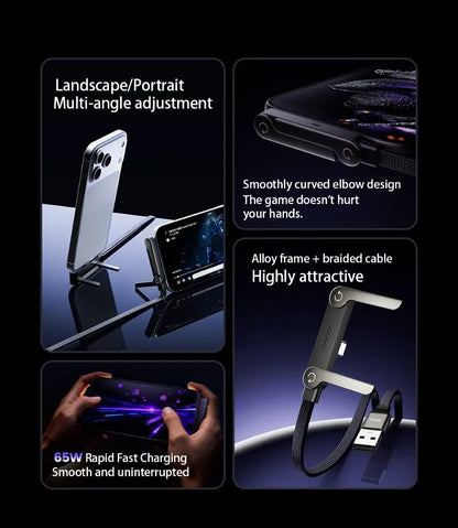 65W Fast Charging Cable with phone stand NZ MARKET CLUB
