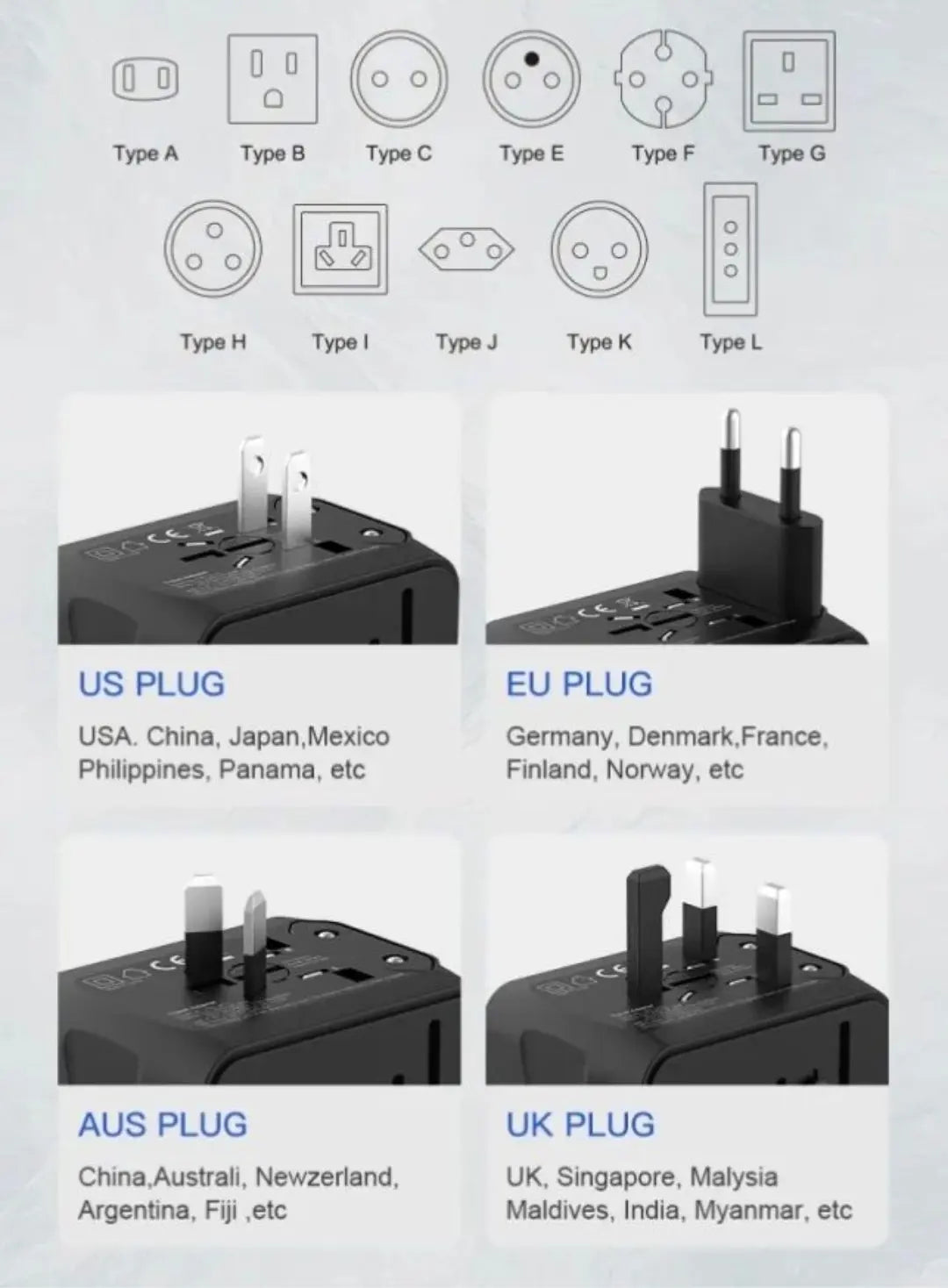 Universal Travel Adapter NZ MARKET CLUB